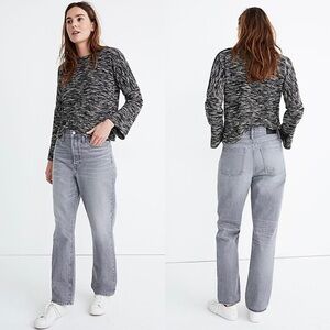 Madewell Pale Grey Wash High Rise Slouchy Straight Leg Dad Jeans